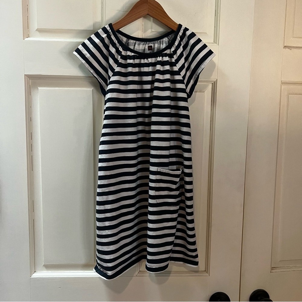 Tea Collection Navy and White Striped Tunic Dress 10